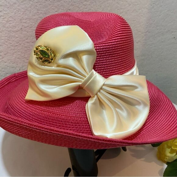 Lo Giovanni pink  fabric brimmed hat Beautiful main image 5